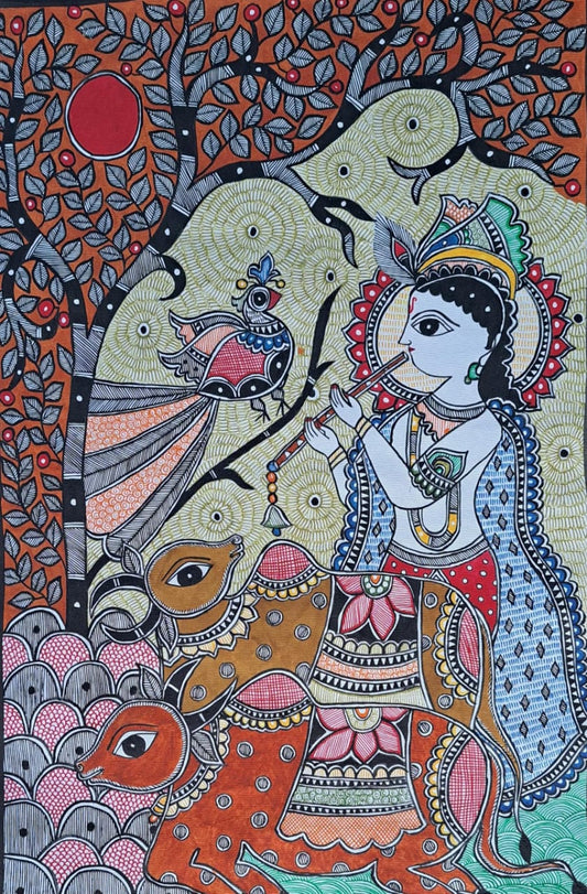 Krishna Mithila Painting